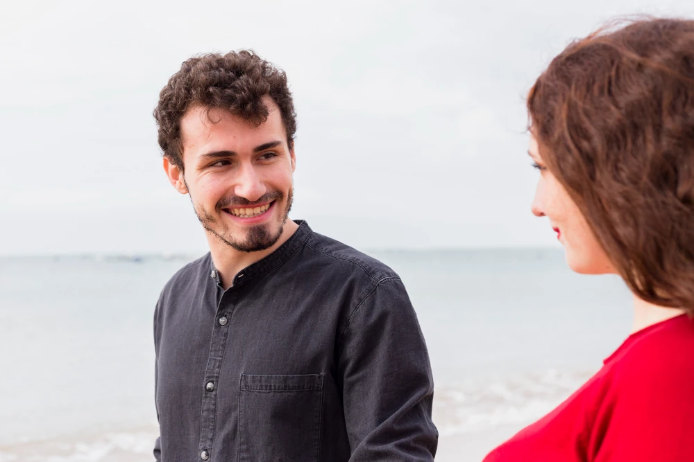 A couple talking together in Mexico
