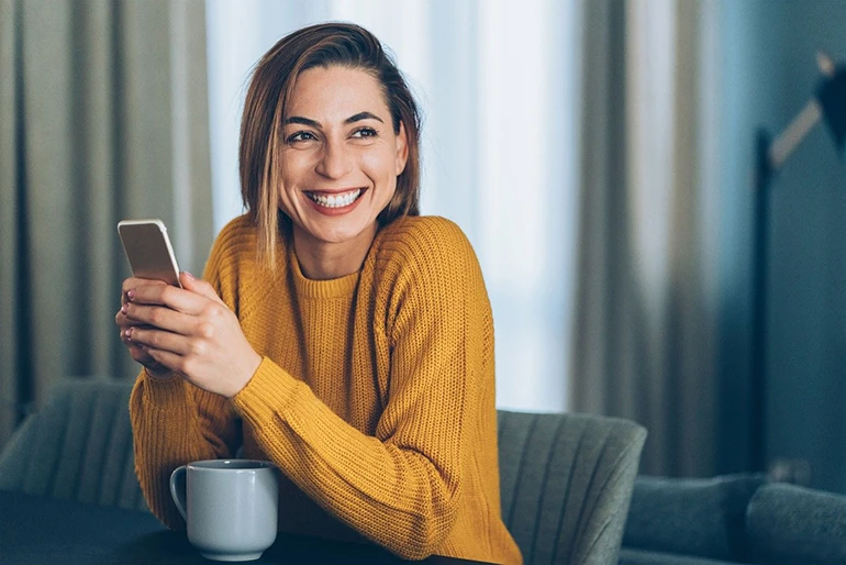 A woman exploring dating options in India